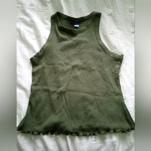 Old Navy Rib-Knit Halter Neck Tank Top. Size Medium. Hunter Green.